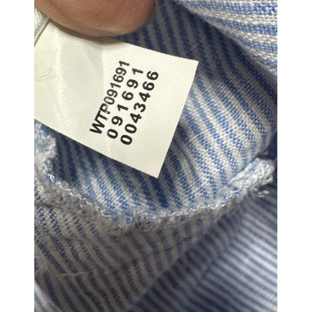 J.Jill Love Linen Blue White Striped Tunic Lagenlook Button Front Large - Picture 8 of 9
